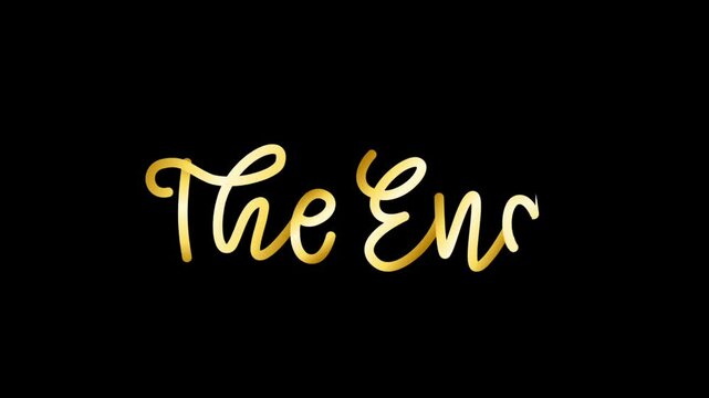 The end animation text is gold lettering style for footage.
