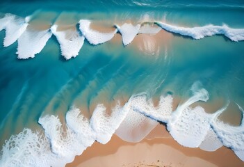 Obraz premium Beautiful beach scenery, high angle view of the sea