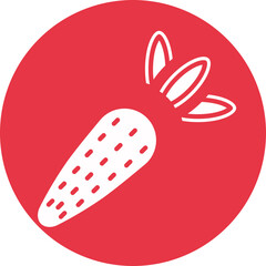 Carrot glyph circle icon