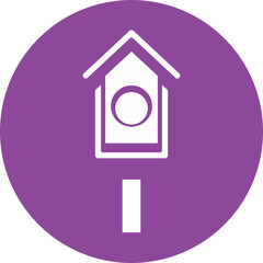 Bird house glyph circle icon