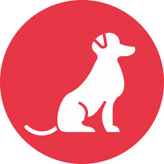 Dog glyph circle icon