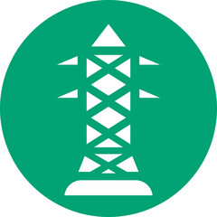 Electric tower glyph circle icon