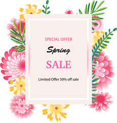 floral  card, spring sale