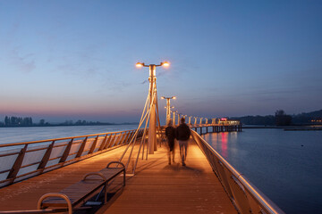 Pier on Stanislav Gornicki embankment, Plock, Poland