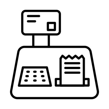 recommend clip art: Cash Register line icon