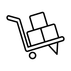 Cart with Boxes line icon