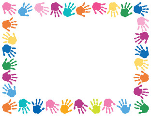 Background With Colorful Painted Hands