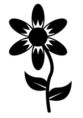 Flower | Floral | Flower Petals | Flower with stem | Nice Flower | Flower Blossoms | Flower Icon | Minimalist Flower | Original Illustration | Vector and Clipart | Cutfile and Stencil