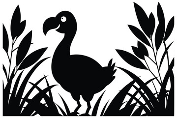 Dodo in plants and tree white background O.eps © farzana