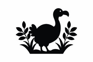 Dodo in plants and tree white background A.eps © farzana