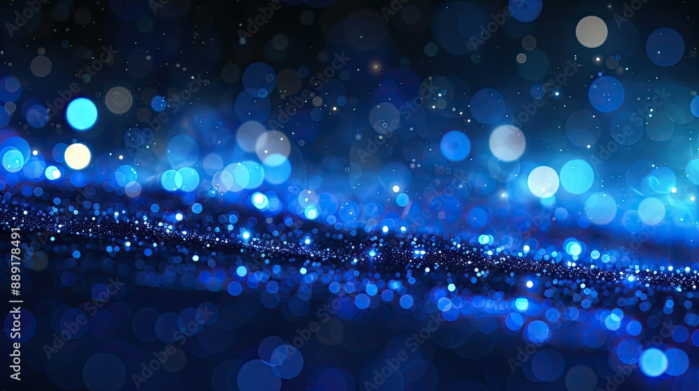 Poster abstract blue bokeh background. perfect for use as a backdrop or overlay.