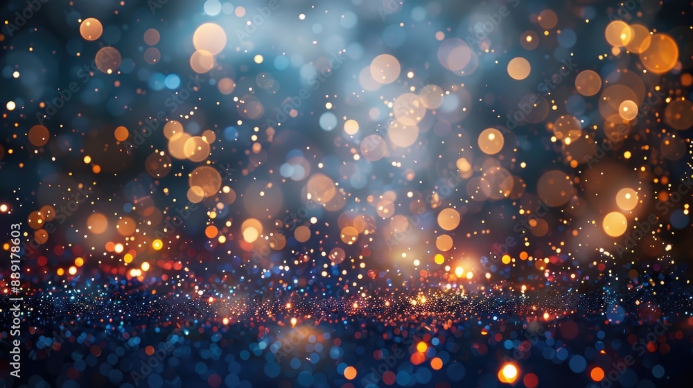 Poster abstract lights with sparkles and bokeh on festive background for design template