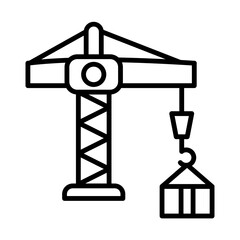 Crane line icon