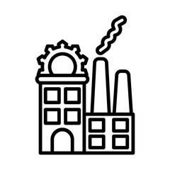 Industrial Building line icon