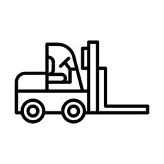Forklift line icon