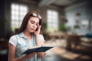 Happy young woman relaxing at Home