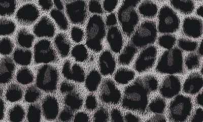 Black Leopard Skin Texture Pattern Vector. Seamless Animal Wildlife Skin Pattern. Leopard Fur Camouflage Background.