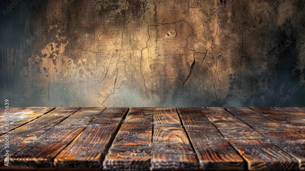 Aufkleber wooden table with empty background for displaying products