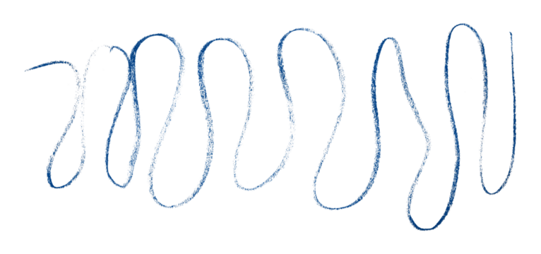 Blue pencil strokes in simple style, isolated on transparent background.