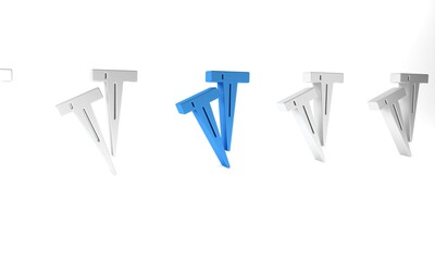 Blue Pegs for tents icon isolated on white background. Extreme sport. Sport equipment. Minimalism concept. 3D render illustration