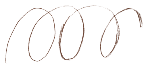 Brown pencil strokes in simple style, isolated on transparent background.