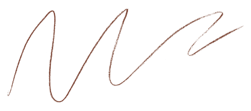 Brown pencil strokes in simple style, isolated on transparent background.