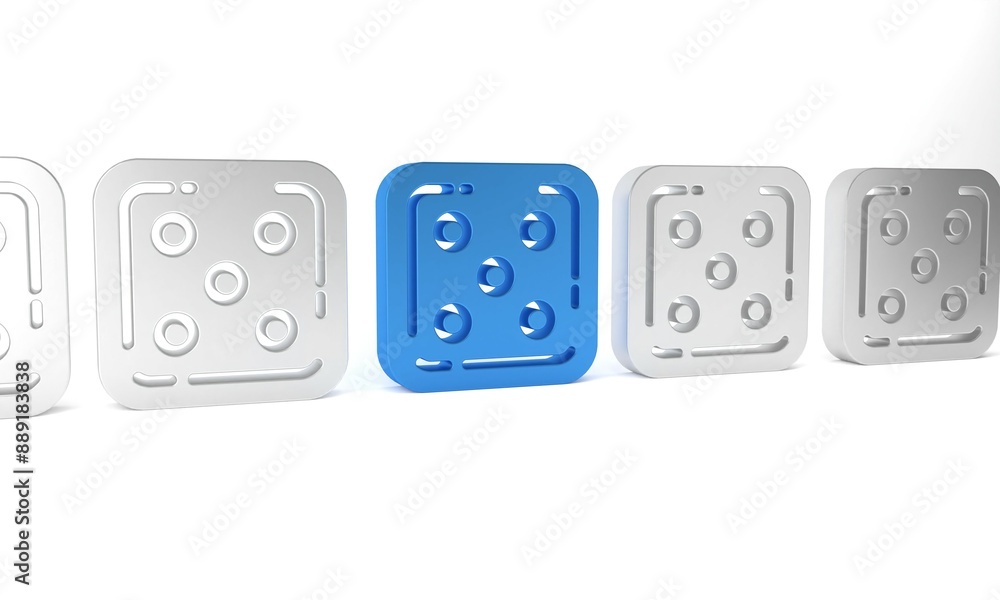 Canvas Prints blue game dice icon isolated on white background. casino gambling. minimalism concept. 3d render ill