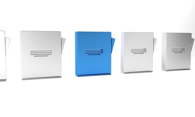 Blue Notebook icon isolated on white background. Spiral notepad icon. School notebook. Writing pad. Diary for school. Minimalism concept. 3D render illustration