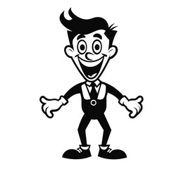 Fototapeta premium Chronicles of Creativity and Carpentry in Cartoon Capers, funny, vector silhouette 