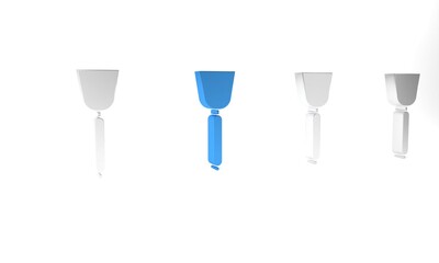 Blue Spatula icon isolated on white background. Kitchen spatula icon. BBQ spatula sign. Barbecue and grill tool. Minimalism concept. 3D render illustration