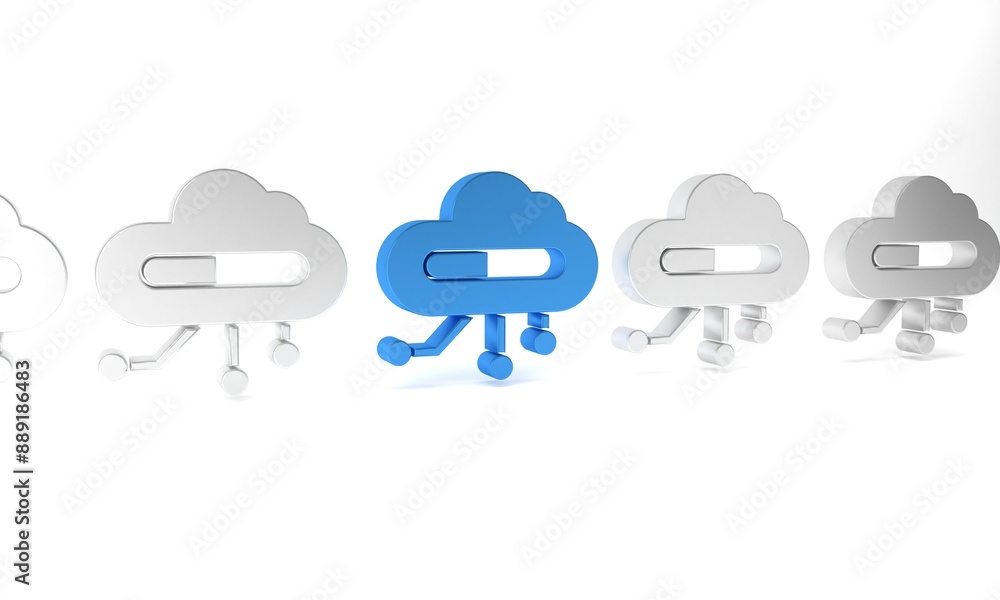 Poster blue internet of things icon isolated on white background. cloud computing design concept. digital n