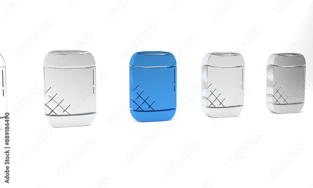 Poster blue voice assistant icon isolated on white background. voice control user interface smart speaker. 