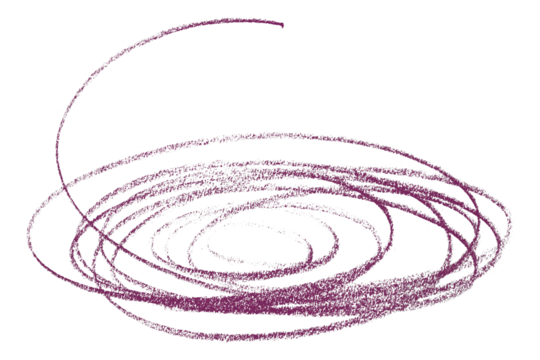 Dark purple pencil simple strokes isolated on transparent background.