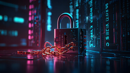 a padlock with a blue background and a lock