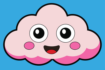 A e vector illustration with a smiling face and heart, a fun baby animal cartoon design