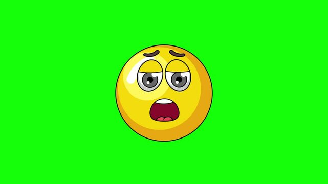 egg yolk cartoon with relief, exhaustion, or a sigh of disappointment face