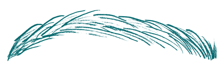 Green pencil strokes in simple style, isolated on transparent background.