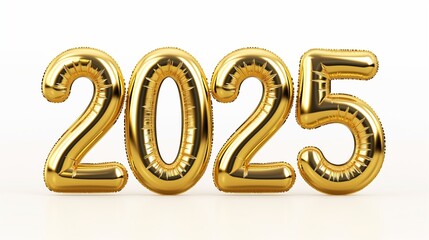 Gold Balloon Numbers 2025 isolated