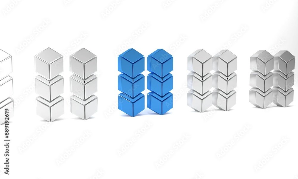 Aufkleber blue blockchain technology icon isolated on white background. cryptocurrency data. abstract geometri