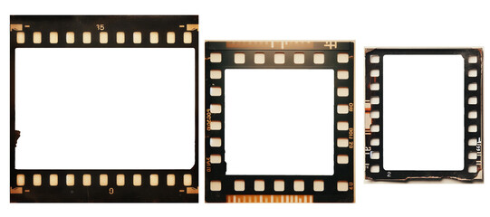 Fototapeta premium Вlank film strip frame isolated on white.