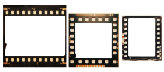 Вlank film strip frame isolated on white.