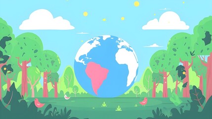 Naklejka premium Earth Day - Save Our Planet.