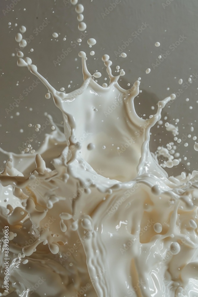 Poster close-up shot of liquid flowing into a bowl, suitable for use in scientific or educational contexts
