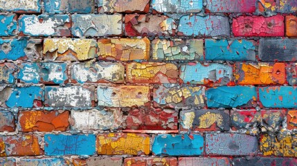 Abstract background of deteriorating brick wall