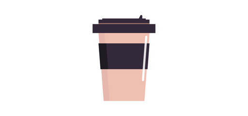 Coffee and drink cup process flat vector illustration.	
