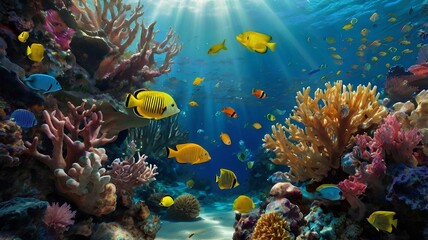 Obraz premium coral reef with fish