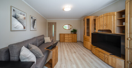 Guest room interior in modern apartment.