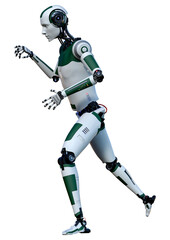 3D Rendering Male Robot on White