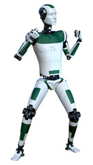 3D Rendering Male Robot on White