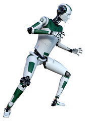 3D Rendering Male Robot on White
